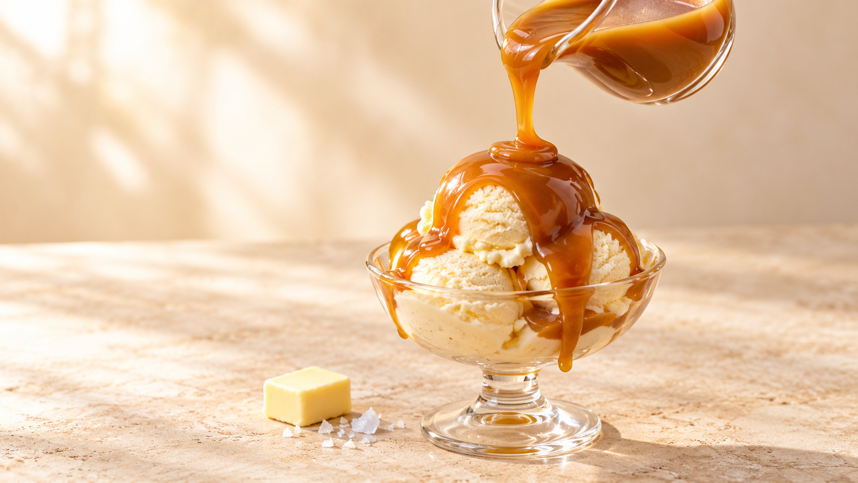 Salted Butter Caramel Dessert Topping for commercial food production